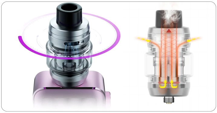 Zoom sur le système de Air Flow du cleaormiseur iTank T Vaporesso