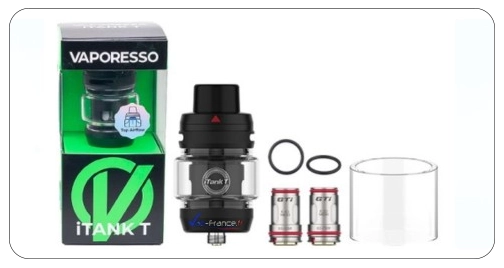 Contenu de la boite du clearomiseur iTank T Vaporesso