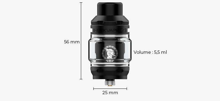 Vue du clearomiseur Z installé sur le Kit Aegis MAX100 Geek vape