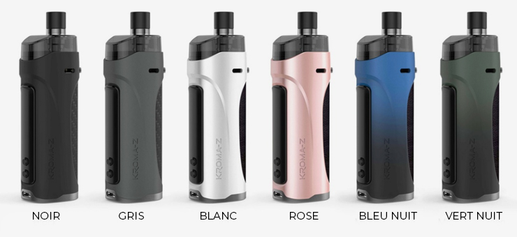 Image de présentation de la gamme de couleur du kit pod Kroma-Z de chez Innokin