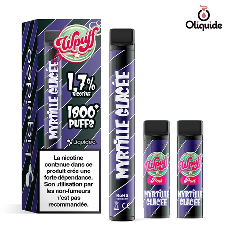 Ecigarettes Myrtille Glacée Wpuff 1800 de la marque Liquidéo